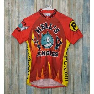 Voler Hell's Angles Women's Size M Raglan Red Cycling Shirt Top